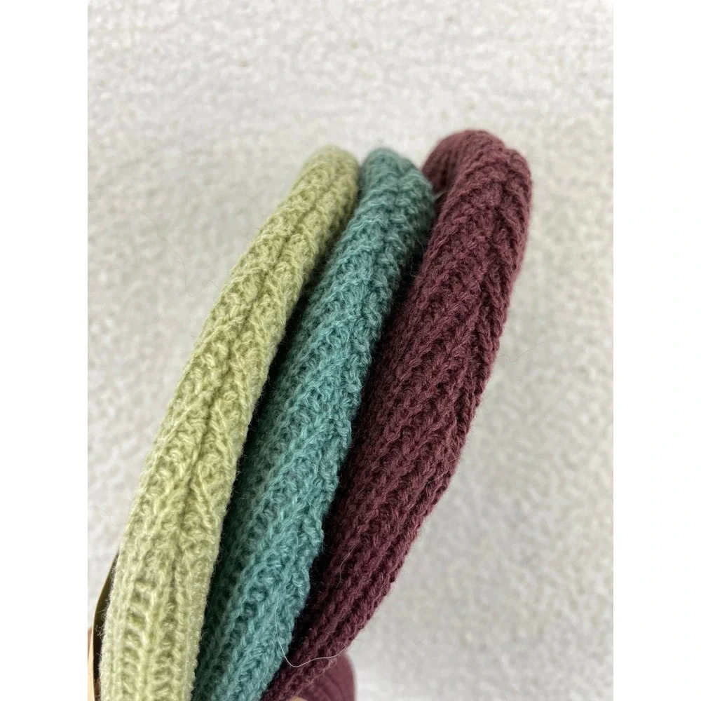 Burton 3 Pack Ribbed Knit Beanie Hats Mens OS Burgundy Green Gorpcore Winter NWT